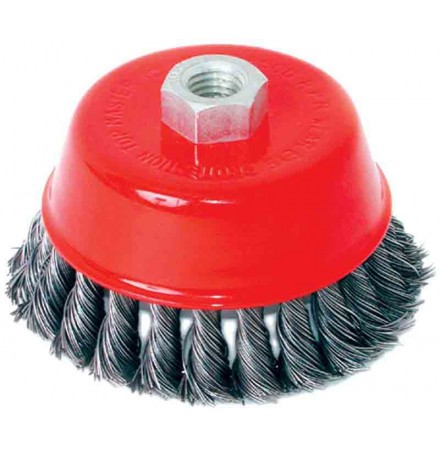 Twist knot wire cup brush ø100mm for angle ginder