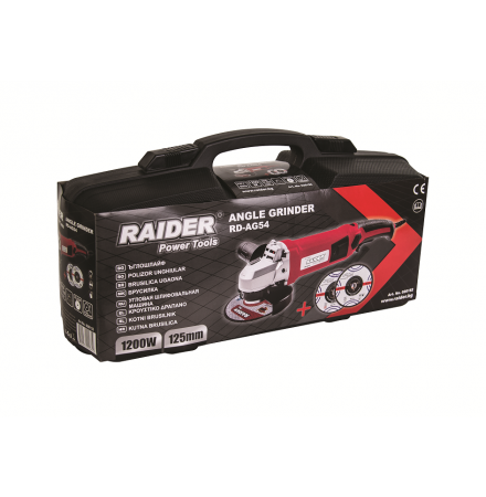 RAIDER ΓΩΝΙΑΚΟΣ ΤΡΟΧΟΣ 125mm ΡΥΘΜ. 1200W RD-AG54